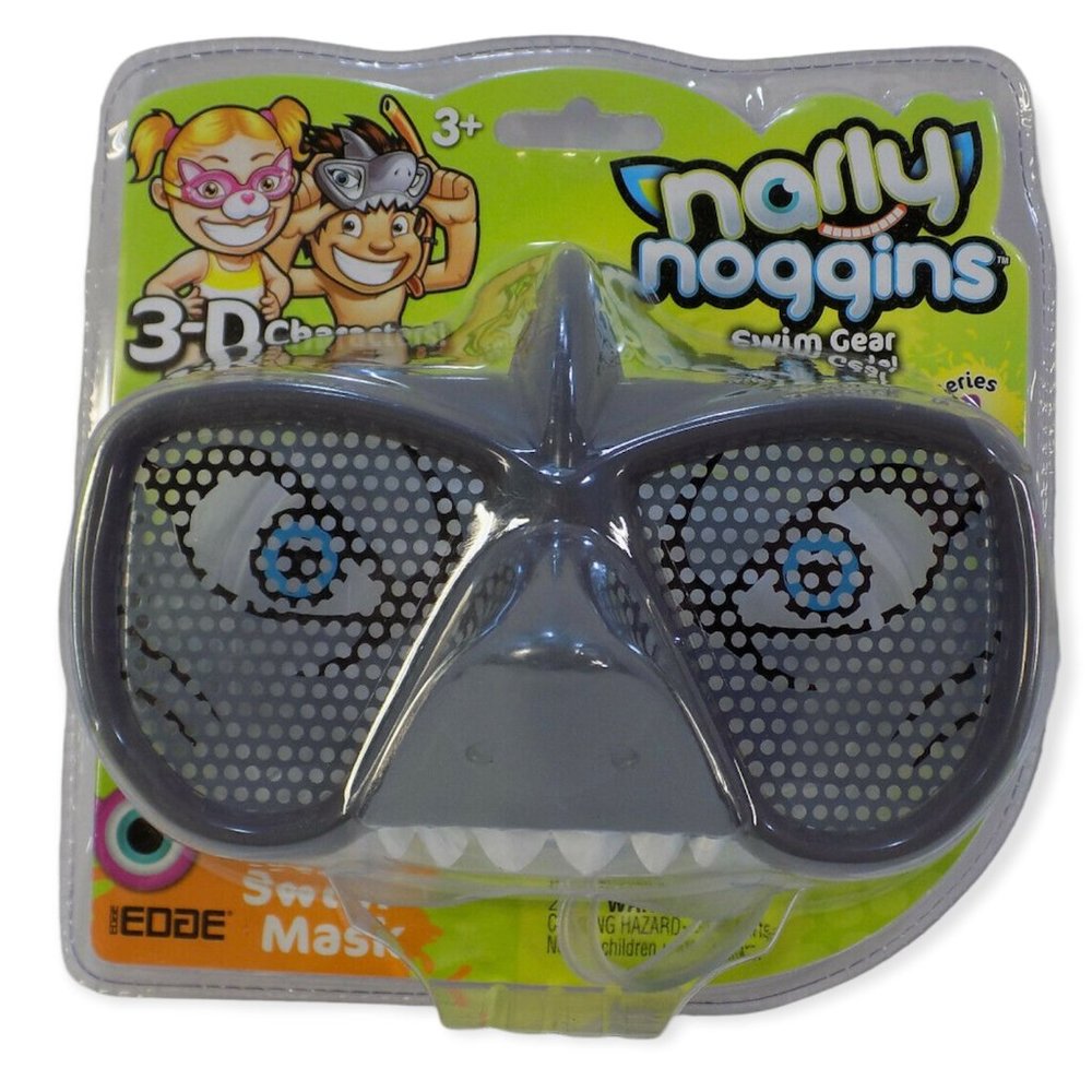 NEW - Narly Noggins Kids 3D Shark Swim Mask Goggles